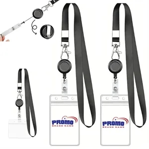 Custom Logo Custom Retractable Badge Lanyard with ID Card Holder