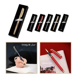 Golden Metal Ballpoint Pens with Custom Engraving and Gift B