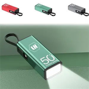 Mini Portable Power Bank Built-in Bright flashlight LED