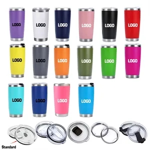 Insulated Coffee Tumbler 20oz Powder Coated Car Mug