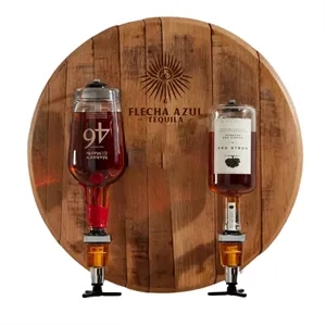Barrel Head Sign Double Liquor Dispenser