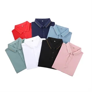 Custom Logo High Quality Black Polo with Stylish Trim