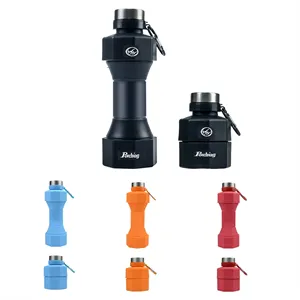 Custom Logo Portable Foldable Gym Running Dumbbell-shaped Water Bottle