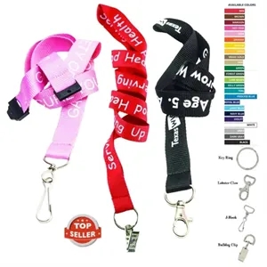 Custom Logo Super Saver Polyester Lanyard ID Badge Holder