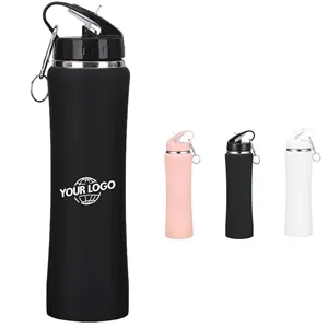 17/20/25 Oz Stainless Steel Water Bottle with Lid and Straw