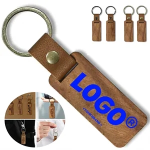 Custom Engraved Wooden Keychain Personalized Name Tag