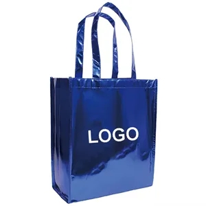Metallic Laminated Custom Tote Bag - 12" x 13 3/4 x 5 1/2"