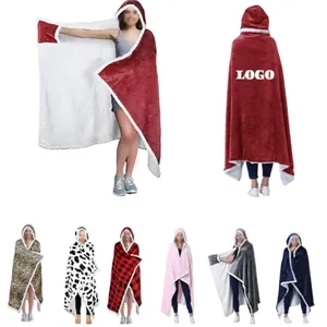 Custom Logo Custom Logo Sherpa Hoodie Blanket Bulk Wholesale
