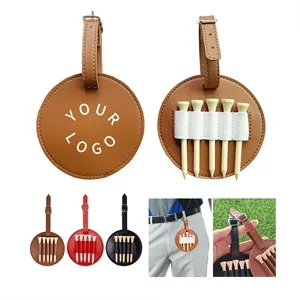Custom Logo Leather Golf Tee Holder and Ball Stand for Convenient