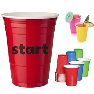 16oz Double Layer Reusable Plastic Cup