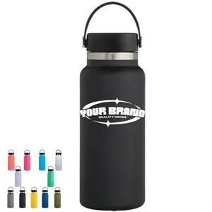 Custom Logo 32Oz. Wide Mouth Insulated Stainless Steel Water Bottle