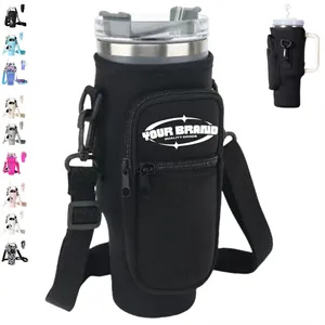 Custom Logo Neoprene 40 oz. Tumbler Water Bottle Carrier Bag Sleeve