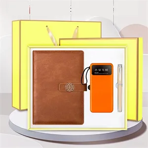 Custom Logo Business Notebook Journal Set with Pen and 10000mah Power Ba