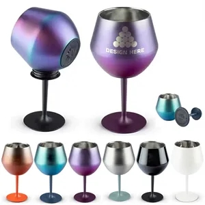 14oz Stainless Steel Wine Glass with Removable Silicone Base