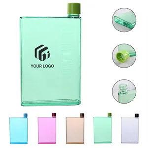 Custom Logo Portable durable reusable leak proof slim flat water bottle