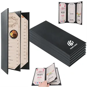 PU leather restaurant coffee bar menu price covers holders