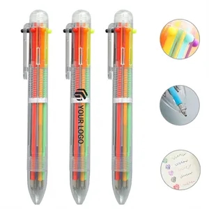 Office school 6-in-1 multicolor retractable ballpoint pen