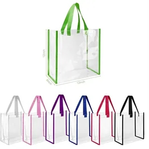 Plastic Tote Gift Bag with Handle for Gym Sports Beach