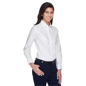 Harriton Women's Long Sleeve Oxford Dress Shirt