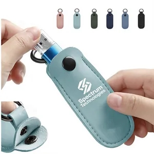 Premium Leather Mini USB Disk Case Key Holder