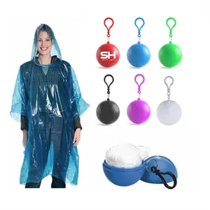 Disposable Portable Raincoat Poncho Ball Keychain