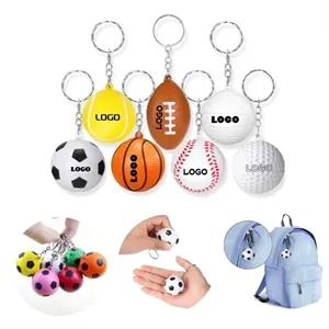 Sports Ball Stress Reliever Keychain