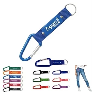 Carabiner with Strap and Metal Plate