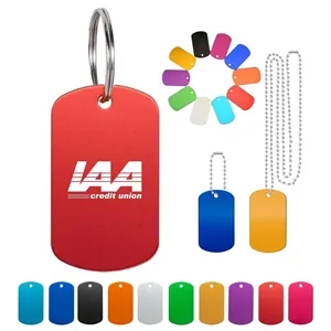 Aluminum Anodized Dog Tag Keychain