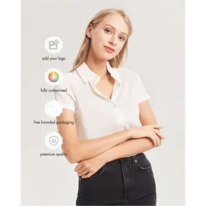 Women's All-Over Print Short Sleeve Button Up