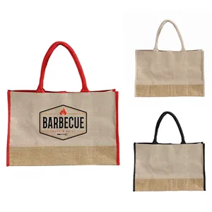 Vista Two-Tone Jute Tote Bag