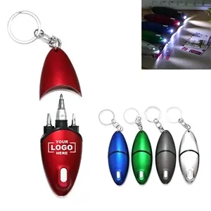 Multi Tool Keychain With Ballpoint Pen Led Screwdriver
