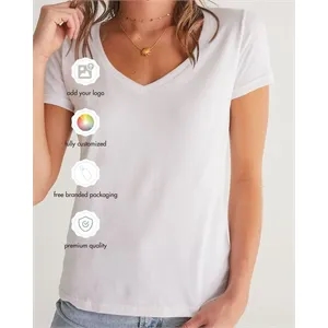 Women's All-Over Print V-Neck Tee