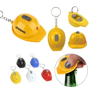 Mini LED Helmet Keychain w/Bottle Opener