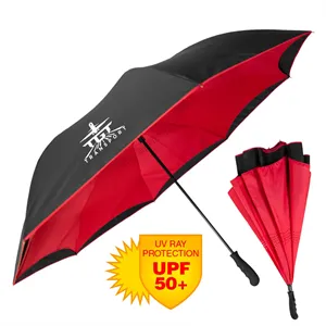 Custom Logo The Grand Inversa Inverted Umbrella - 58" Arc, Reverse Close