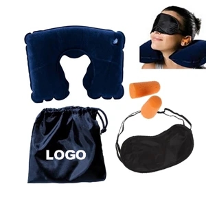 Travel Pillow Kit W/Ear Plugs & Eye Mask