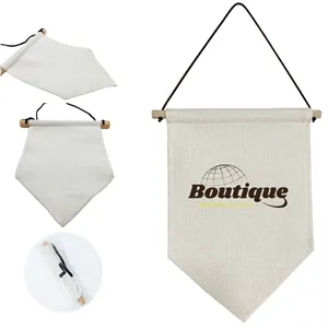 Custom Hanging Canvas Pennant Banner W/ String