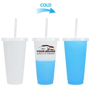 Color Changing Cold Cup W/ Straw and Lid