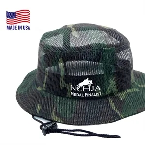 100% USA Made Mesh Camo Bucket Hat