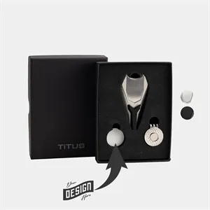 TiTUS® Metal Golf Tool Set - Divot, Ball Marker & Cap Clip
