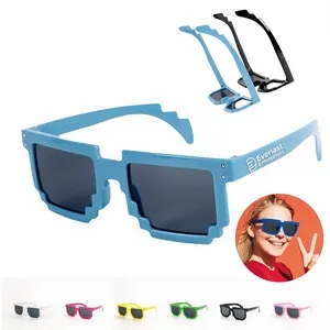 Custom Logo Custom Kid Pixel Sunglasses in Bold Colors for Events