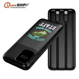 Custom Logo Houston Dual Cord Power Bank 10000