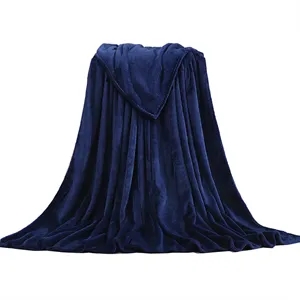 Custom Logo Sofa Throw Coral Velvet Solid Couch Blanket for All