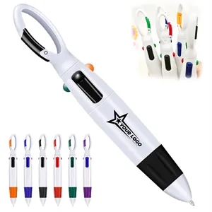 Carabiner Clip 4 Color Pen for Office and Outdoor Use