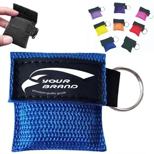 Portable CPR Face Shield Keychain with One Way Valve