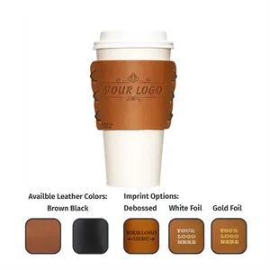Custom Logo Leather Wrap Coffee and Multi Sleeve
