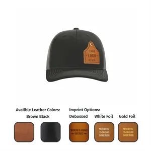 Richardson 112 Cow Tag Leather Patch Trucker Hat