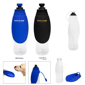 21 Oz. Recycled Pet Water Bottle & Dispensing Bowl