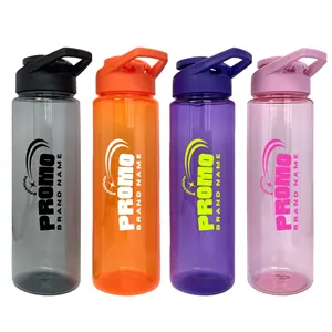 Custom Logo 24 oz. Sports Plastic Water Bottle with Flip Lid BPA-Free