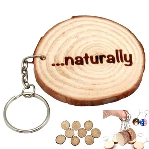 Natural Wood Keyring w/ Rings