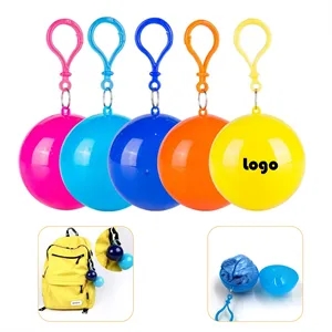 Portable Disposable Ball Raincoat With Key Chain